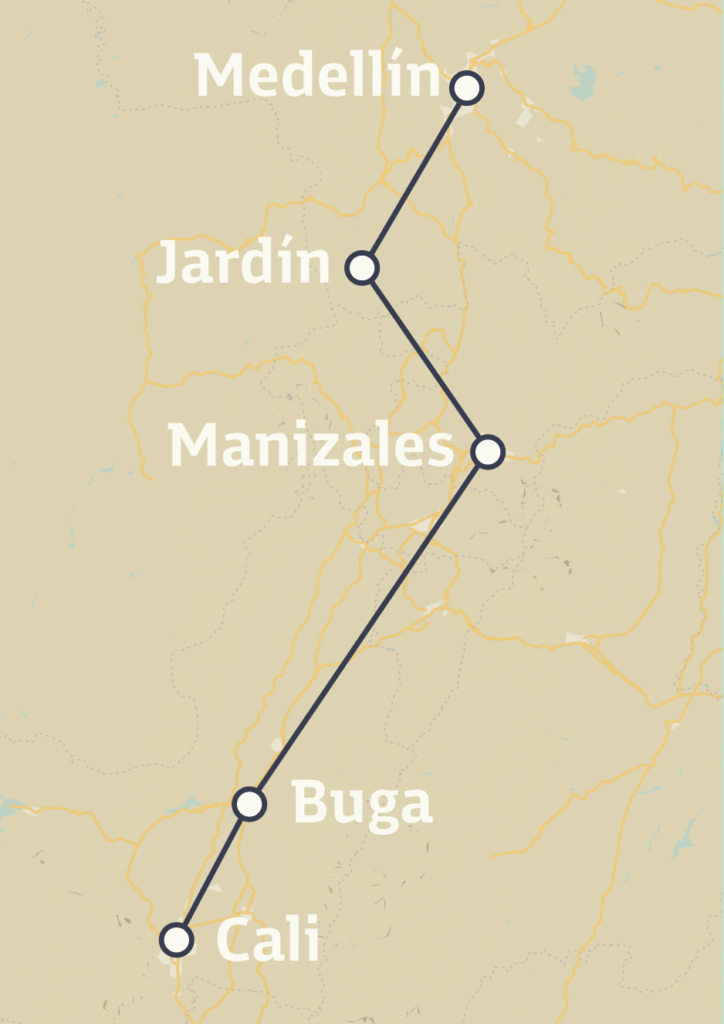 Map Colombian Endemics: Medellín to Cali